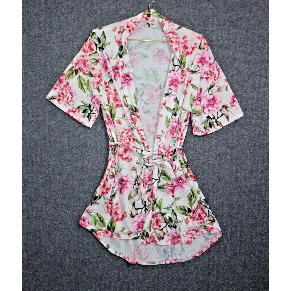 Show Me Your Mumu Garden Of Blooms Brie Floral Robe‎ One Size Pink 3/4 Sleeve